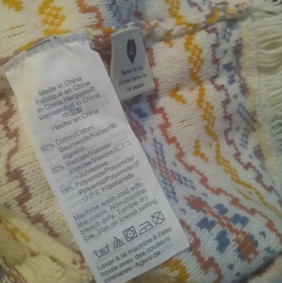 Madewell Fringed Jacquard Sweater Tee Top L2974 - Picture 9 of 9